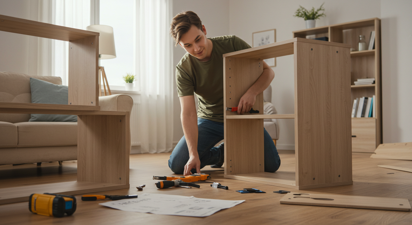 Furniture assembly — dresser and wall anchoring