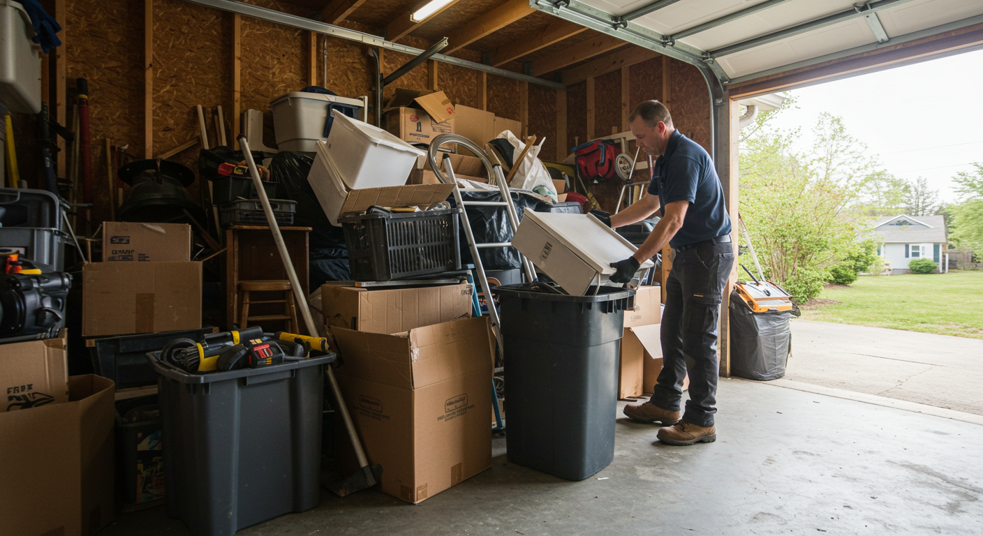 Garage cleanout — before and after